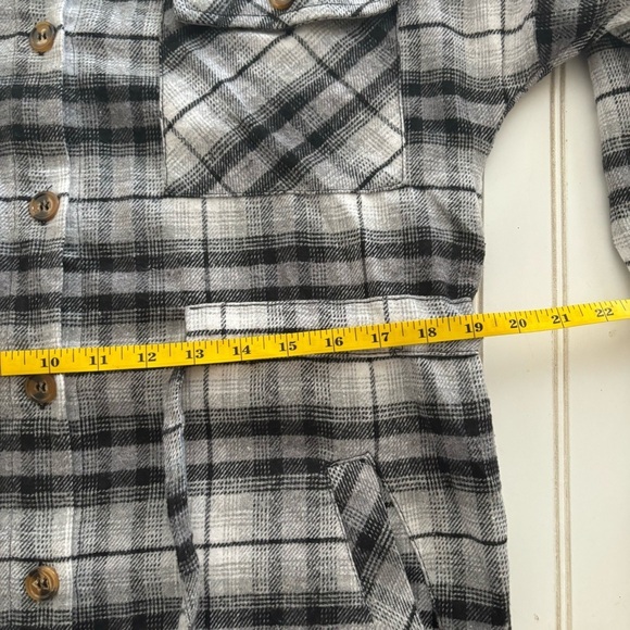 CiSono Plaid Collection Plaid Flannel Tie Waist Shirt Tunic Dress 4 Pocket Sz.M - Picture 3 of 11